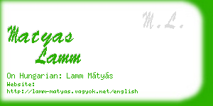 matyas lamm business card